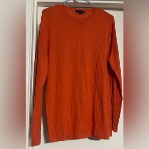 Theory Andrew Cashmere Silk Blend Sweater Mens Medium Burnt Orange Luxury
